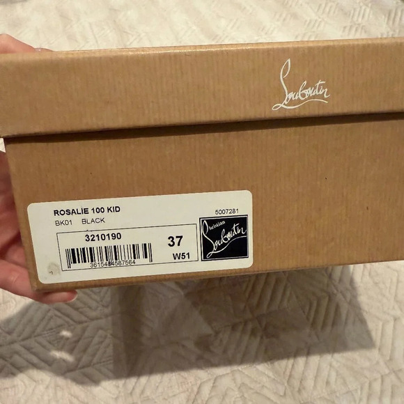 AUTHENTIC Black Rosalie 100mm, Christian Louboutin, Size 37  (Not For Bundle) - Picture 9 of 12
